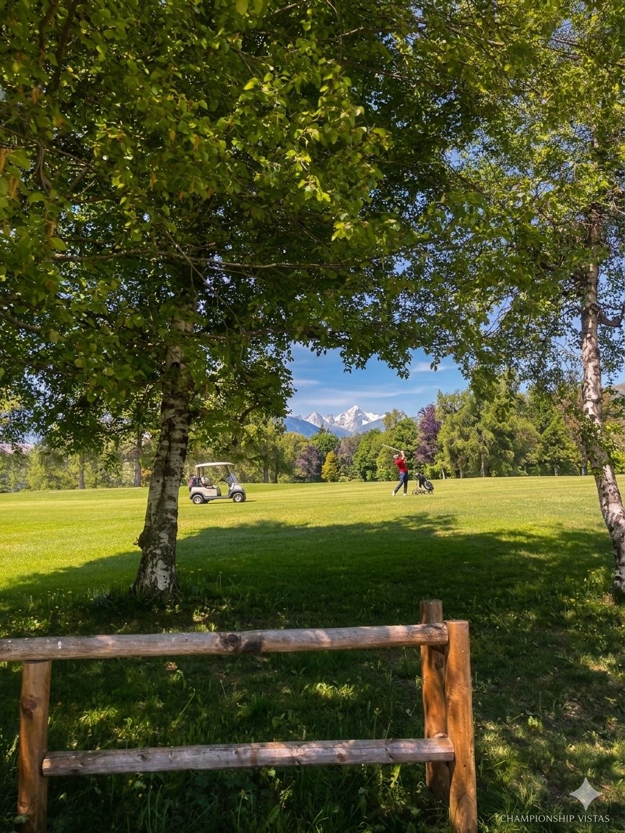 Parcours de golf verdoyant au printemps