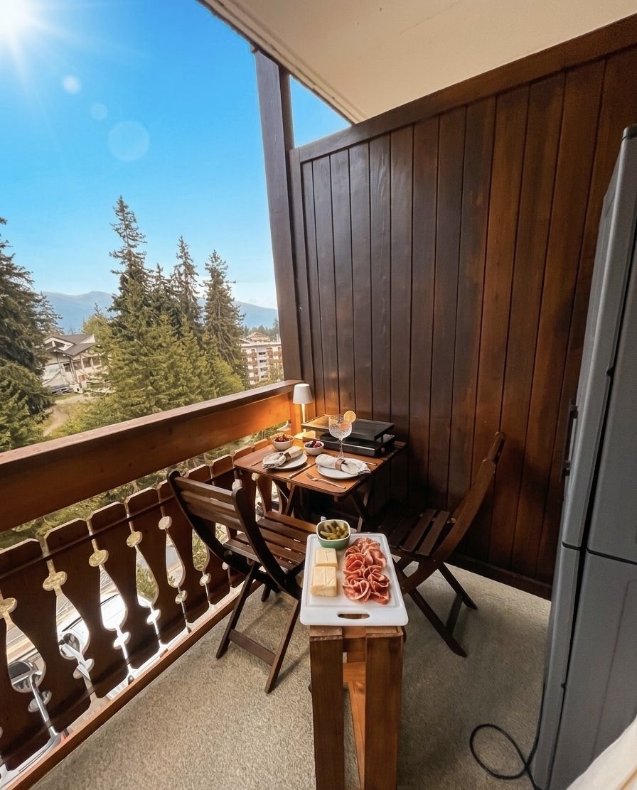 Apéritif raclette sur le balcon